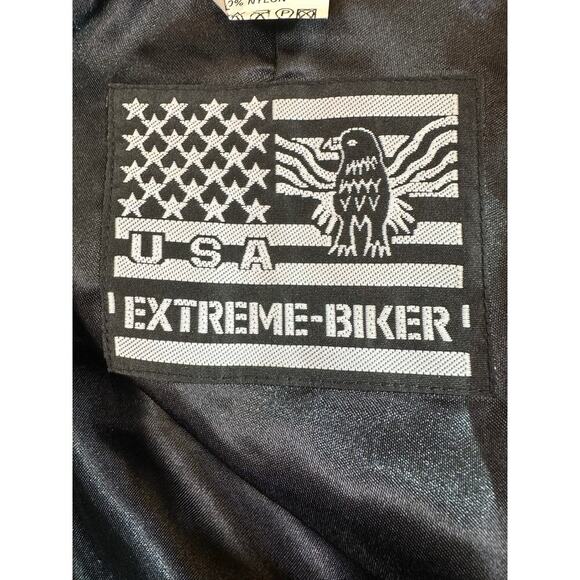 VTG 100% Leather Skirt USA Extreme Biker Black Size 9/10 Goth Festival EDM Rock - Picture 8 of 11